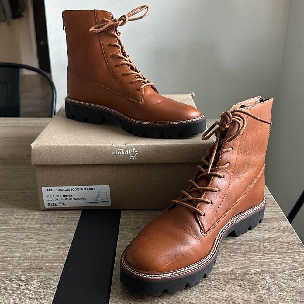 Madewell Tan Lace Up Boots